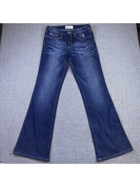 Phat Fashions Silver Label Jeans Womens Y2K Dark Wash Flare Bootcut Embroi Sz 9